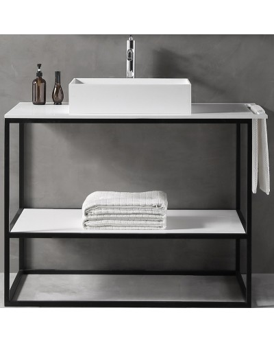 Консоль под раковину Abber Stein 100 AS2631 Белая матовая