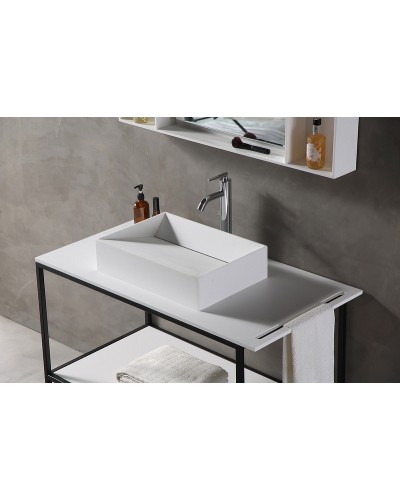 Консоль под раковину Abber Stein 100 AS2631 Белая матовая