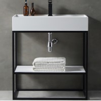 Консоль с раковиной Abber Stein 80 AS2630 Белая матовая