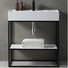 Консоль с раковиной Abber Stein 80 AS2630 Белая матовая