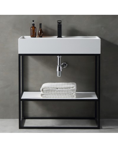 Консоль с раковиной Abber Stein 80 AS2630 Белая матовая