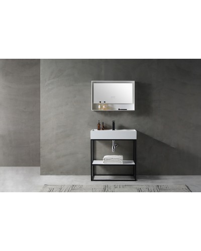 Консоль с раковиной Abber Stein 80 AS2630 Белая матовая