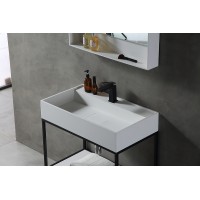 Консоль с раковиной Abber Stein 80 AS2630 Белая матовая