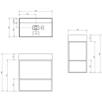 Консоль с раковиной Abber Stein 80 AS2630 Белая матовая