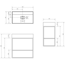 Консоль с раковиной Abber Stein 80 AS2630 Белая матовая