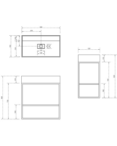 Консоль с раковиной Abber Stein 80 AS2630 Белая матовая