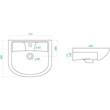 Комплект мебели белый 51 см ASB-Mebel Мессина