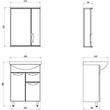 Комплект мебели белый 61 см ASB-Mebel Мессина