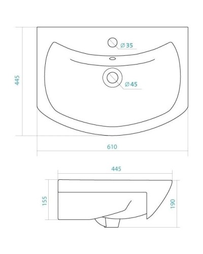 Комплект мебели белый 61 см ASB-Mebel Мессина