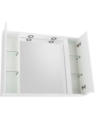 Зеркальный шкаф 100х75 см Bianco Lucido BelBagno Marino MARINO-SPC-1000/750-2A-BL-P