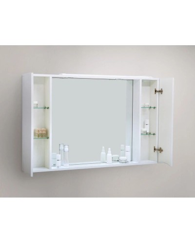 Зеркальный шкаф 100х75 см Bianco Lucido BelBagno Marino MARINO-SPC-1000/750-2A-BL-P