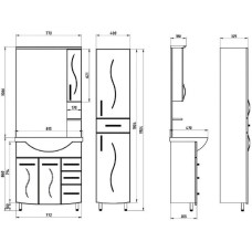 Комплект мебели белый 80 см ASB-Mebel Грета
