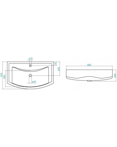 Комплект мебели белый 80 см ASB-Mebel Грета