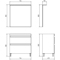 Комплект мебели светлый орех 81 см ASB-Mebel Коста