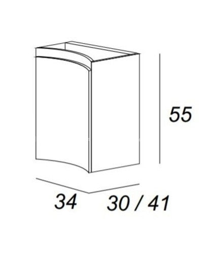 Тумба Cezares Vague 34 L 54849 подвесная Rovere sbiancato