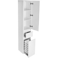 Шкаф пенал Style Line Атлантика Люкс Plus 35 ЛС-00000694 с бельевой корзиной Белый