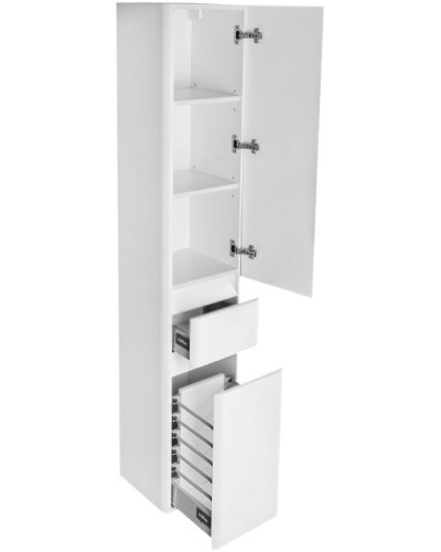 Шкаф пенал Style Line Атлантика Люкс Plus 35 ЛС-00000694 с бельевой корзиной Белый