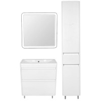 Шкаф пенал Style Line Атлантика Люкс Plus 35 ЛС-00000694 с бельевой корзиной Белый