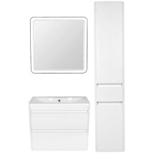 Шкаф пенал Style Line Атлантика Люкс Plus 35 ЛС-00000694 с бельевой корзиной Белый