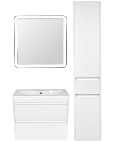 Шкаф пенал Style Line Атлантика Люкс Plus 35 ЛС-00000694 с бельевой корзиной Белый