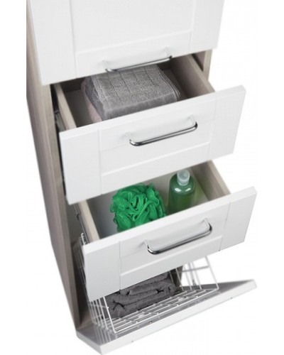 Шкаф пенал Iddis Sena 36 Белая Светлое дерево