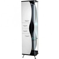 Шкаф пенал Bellezza Рио 50 L 4623606022267 Черный Белый