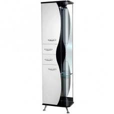 Шкаф пенал Bellezza Рио 50 L 4623606022267 Черный Белый