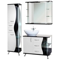 Шкаф пенал Bellezza Рио 50 L 4623606022267 Черный Белый