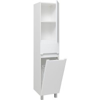 Шкаф пенал Runo Парма 35 R УТ000002867 с бельевой корзиной Белый