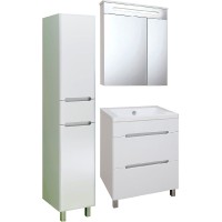 Шкаф пенал Runo Парма 35 R УТ000002867 с бельевой корзиной Белый