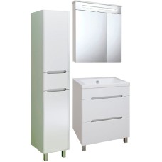 Шкаф пенал Runo Парма 35 R УТ000002867 с бельевой корзиной Белый