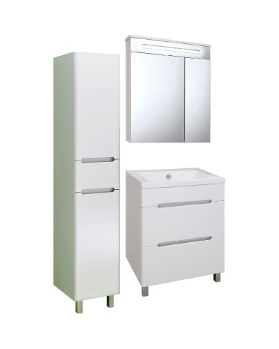 Шкаф пенал Runo Парма 35 R УТ000002867 с бельевой корзиной Белый