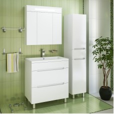 Шкаф пенал Runo Парма 35 R УТ000002867 с бельевой корзиной Белый