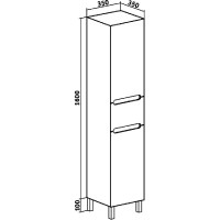 Шкаф пенал Runo Парма 35 R УТ000002867 с бельевой корзиной Белый