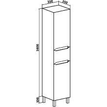 Шкаф пенал Runo Парма 35 R УТ000002867 с бельевой корзиной Белый