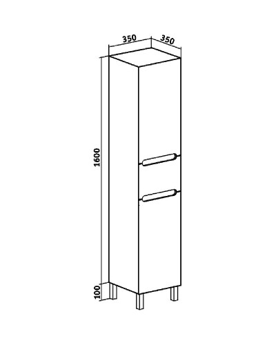 Шкаф пенал Runo Парма 35 R УТ000002867 с бельевой корзиной Белый