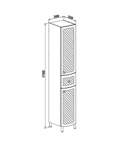 Шкаф пенал Runo Милано 30 R УТ000002107 Белый