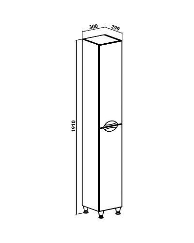 Шкаф пенал Runo Барселона 30 00000001034 Белый