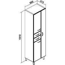 Шкаф пенал Runo Эконом 50 R 00000000135 Белый