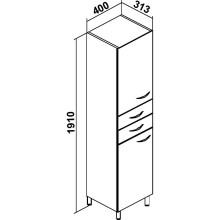 Шкаф пенал Runo Эконом 40 L 00000000131 Белый