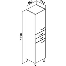 Шкаф пенал Runo Эконом 40 L 00000000131 Белый