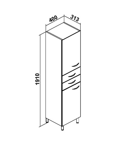 Шкаф пенал Runo Эконом 40 L 00000000131 Белый