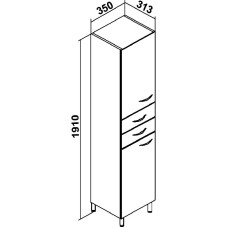 Шкаф пенал Runo Эконом 35 L 00000000128 с бельевой корзиной Белый