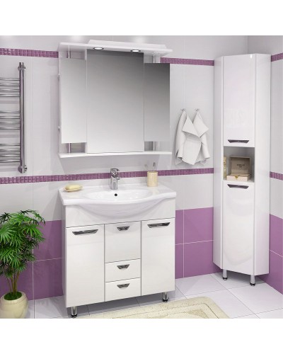 Шкаф пенал Runo Эконом 30 00000000290 угловой Белый