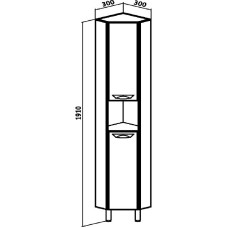 Шкаф пенал Runo Эконом 30 00000000290 угловой Белый