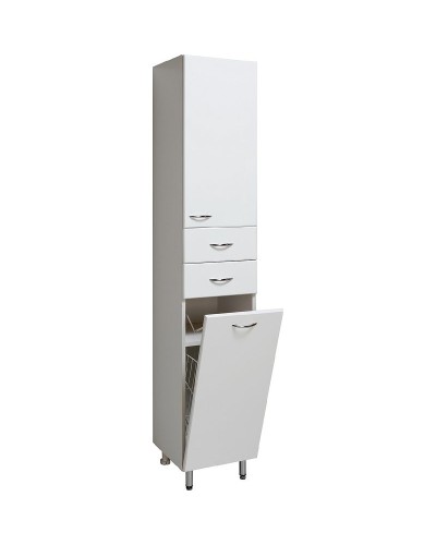 Шкаф пенал Runo Эконом 30 R 00000000126 с бельевой корзиной Белый