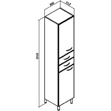 Шкаф пенал Runo Эконом 30 L 00000000123 Белый