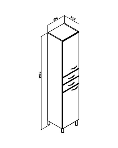 Шкаф пенал Runo Эконом 30 L 00000000123 Белый