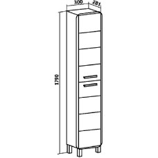 Шкаф пенал Runo Эрика 30 УТ000003637 Белый