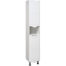 Шкаф пенал Runo Стиль 30 R 00000001122 с бельевой корзиной Белый